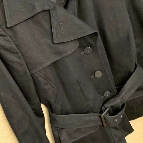 Chelsea & Theodore Deep Indigo Jacket Belted Sz 10 - Picture 4 of 6